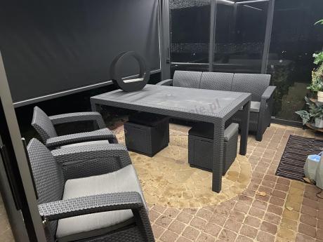 Corfu Set Max Dining grafitowy zestaw ogrodowy obiadowy