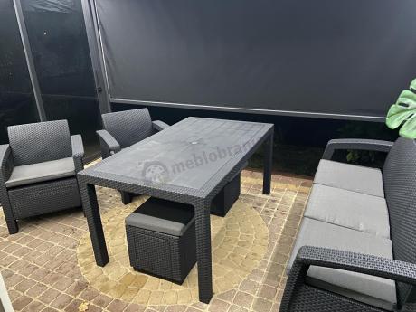 Corfu Set Max Dining grafitowy zestaw ogrodowy obiadowy