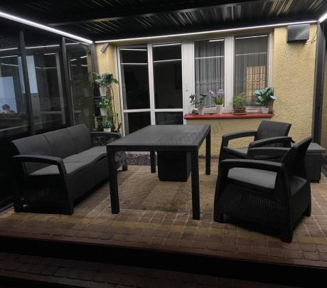 Corfu Set Max Dining grafitowy zestaw ogrodowy obiadowy