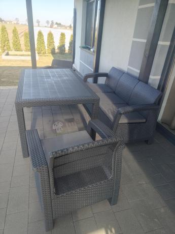 Corfu Set Max Dining grafitowy zestaw ogrodowy obiadowy