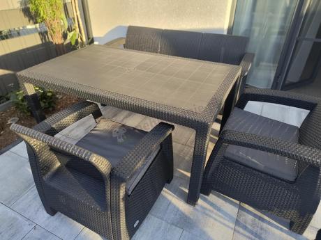 Corfu Set Max Dining grafitowy zestaw ogrodowy obiadowy