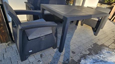 Corfu Set Max Dining grafitowy zestaw ogrodowy obiadowy