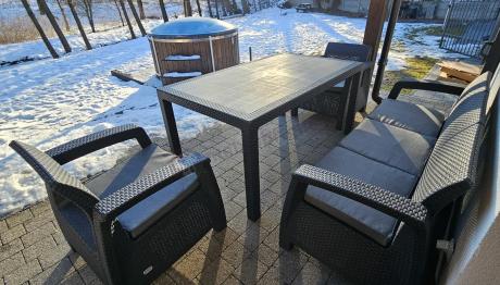 Corfu Set Max Dining grafitowy zestaw ogrodowy obiadowy