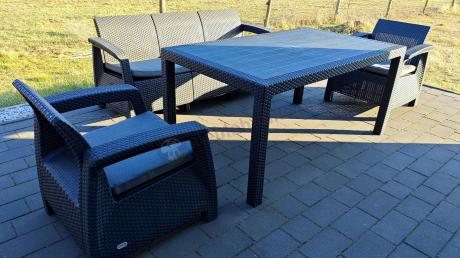 Corfu Set Max Dining grafitowy zestaw ogrodowy obiadowy