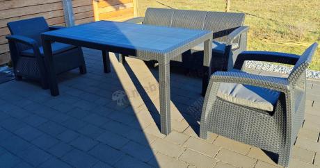 Corfu Set Max Dining grafitowy zestaw ogrodowy obiadowy