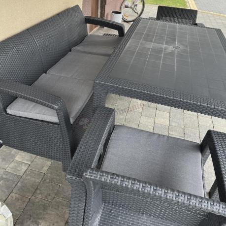Corfu Set Max Dining grafitowy zestaw ogrodowy obiadowy