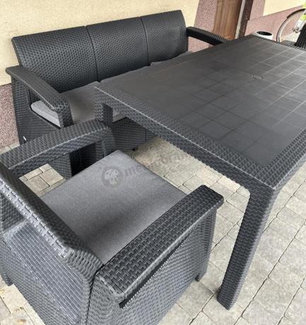 Corfu Set Max Dining grafitowy zestaw ogrodowy obiadowy