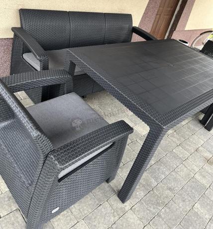 Corfu Set Max Dining grafitowy zestaw ogrodowy obiadowy