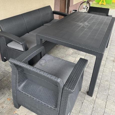 Corfu Set Max Dining grafitowy zestaw ogrodowy obiadowy