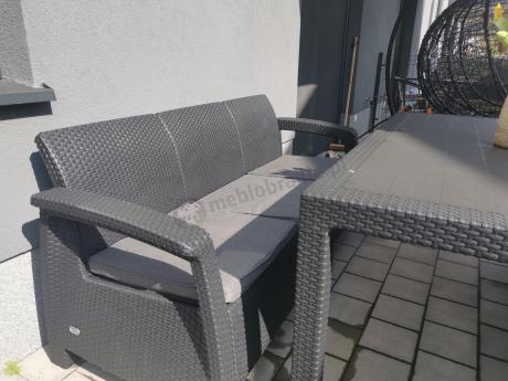 Corfu Set Max Dining grafitowy zestaw ogrodowy obiadowy