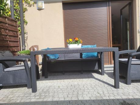 Corfu Set Max Dining grafitowy zestaw ogrodowy obiadowy