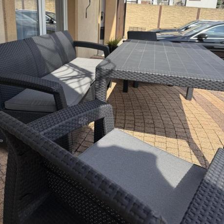 Corfu Set Max Dining grafitowy zestaw ogrodowy obiadowy