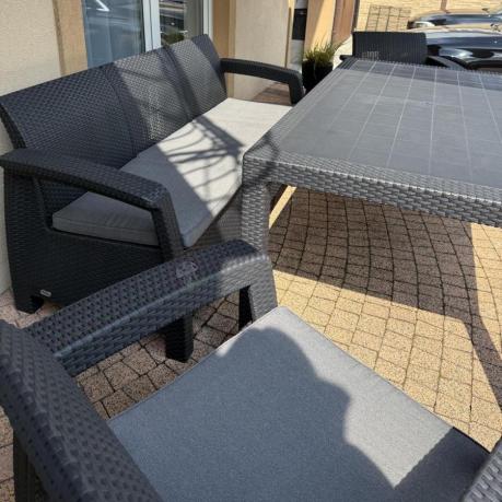Corfu Set Max Dining grafitowy zestaw ogrodowy obiadowy