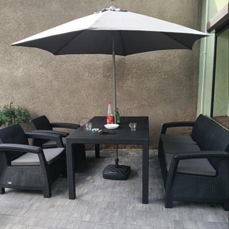 Corfu Set Max Dining grafitowy zestaw ogrodowy obiadowy