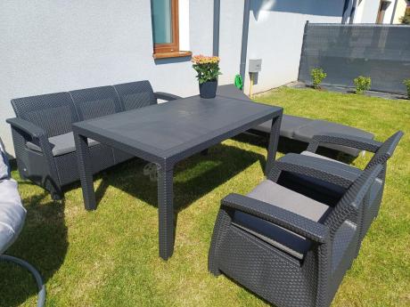 Corfu Set Max Dining grafitowy zestaw ogrodowy obiadowy