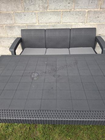 Corfu Set Max Dining grafitowy zestaw ogrodowy obiadowy