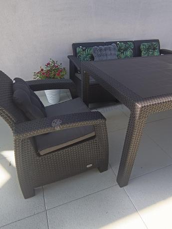 Corfu Set Max Dining grafitowy zestaw ogrodowy obiadowy
