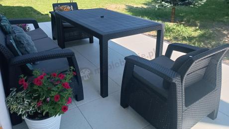 Corfu Set Max Dining grafitowy zestaw ogrodowy obiadowy