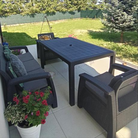 Corfu Set Max Dining grafitowy zestaw ogrodowy obiadowy