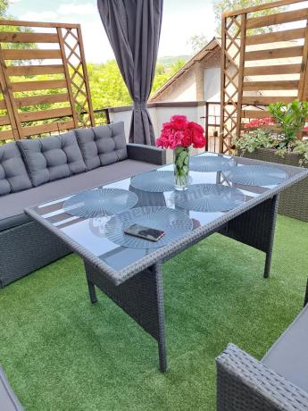 Duże meble ogrodowe technorattanowe na 8 osób