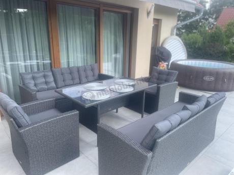 Duże meble ogrodowe technorattanowe na 8 osób