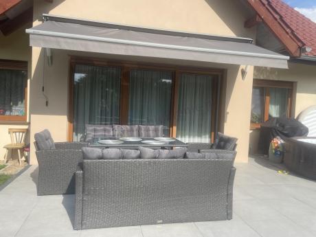 Duże meble ogrodowe technorattanowe na 8 osób