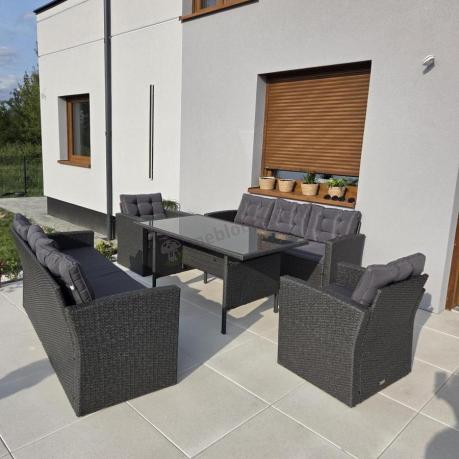 Duże meble ogrodowe technorattanowe na 8 osób