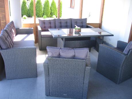 Duże meble ogrodowe technorattanowe na 8 osób