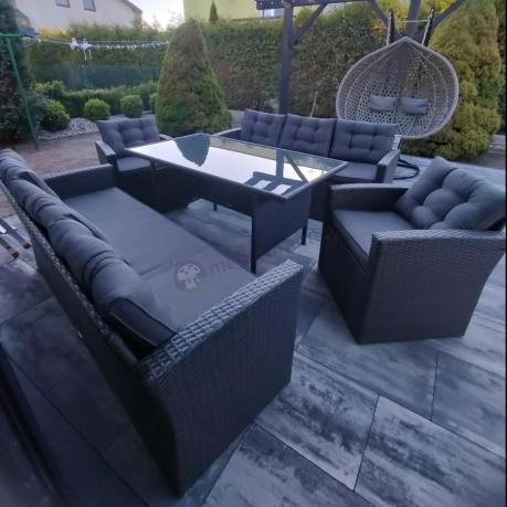 Duże meble ogrodowe technorattanowe na 8 osób