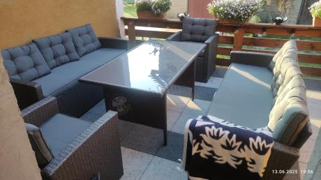 Duże meble ogrodowe technorattanowe na 8 osób