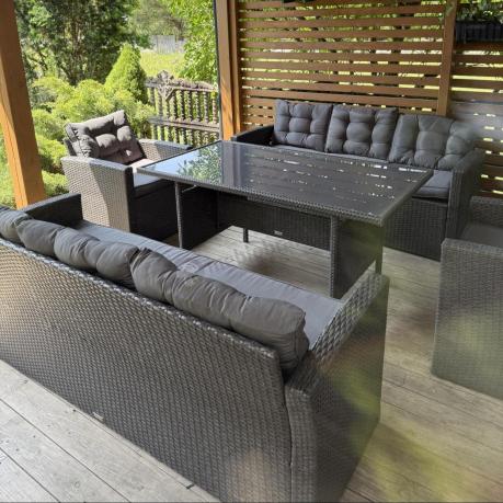 Duże meble ogrodowe technorattanowe na 8 osób