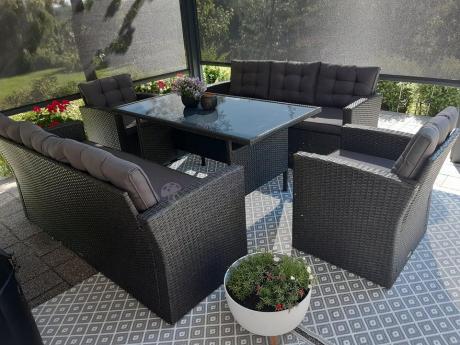 Duże meble ogrodowe technorattanowe na 8 osób