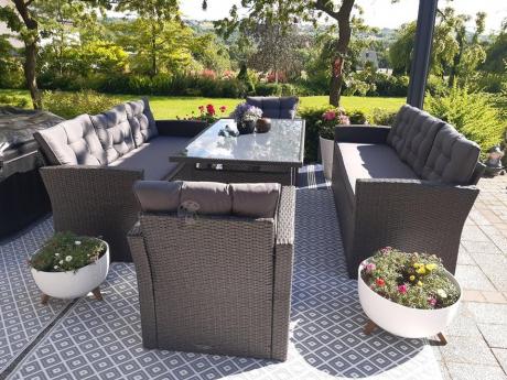 Duże meble ogrodowe technorattanowe na 8 osób