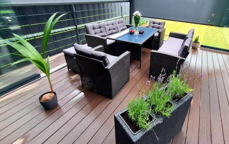 Duże meble ogrodowe technorattanowe na 8 osób