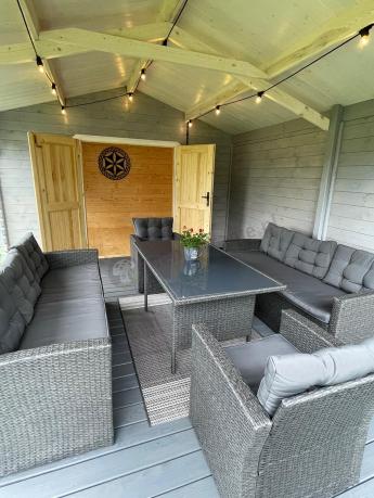 Duże meble ogrodowe technorattanowe na 8 osób