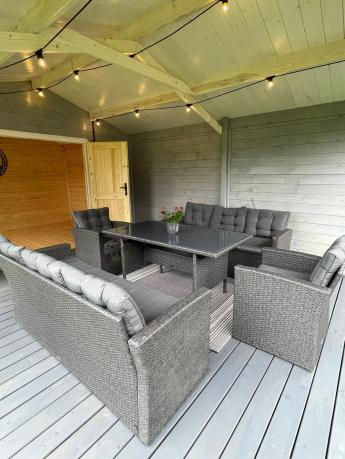 Duże meble ogrodowe technorattanowe na 8 osób