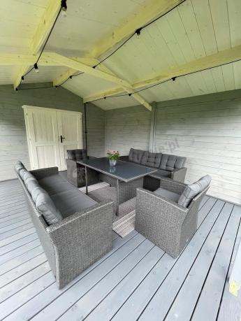 Duże meble ogrodowe technorattanowe na 8 osób