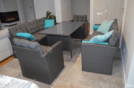 Duże meble ogrodowe technorattanowe na 8 osób