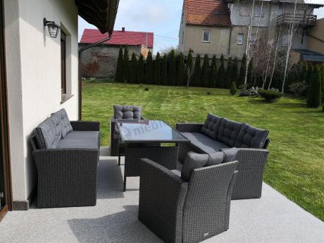 Duże meble ogrodowe technorattanowe na 8 osób