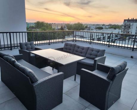 Duże meble ogrodowe technorattanowe na 8 osób