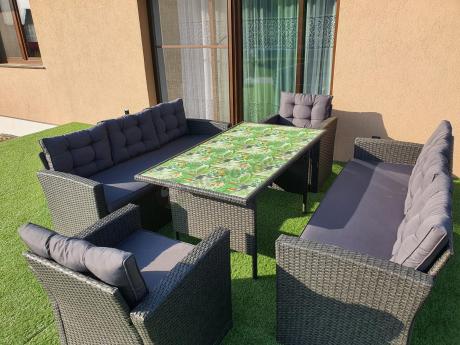 Duże meble ogrodowe technorattanowe na 8 osób