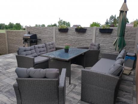 Duże meble ogrodowe technorattanowe na 8 osób