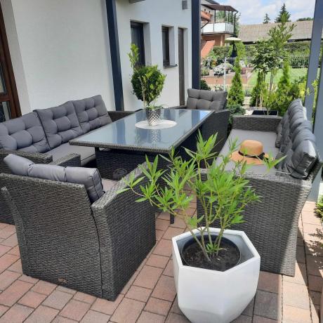 Duże meble ogrodowe technorattanowe na 8 osób