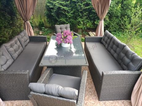 Duże meble ogrodowe technorattanowe na 8 osób