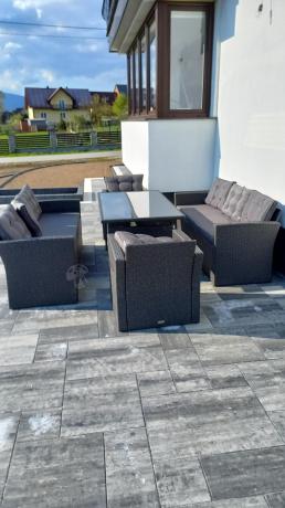 Duże meble ogrodowe technorattanowe na 8 osób