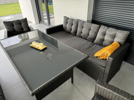 Duże meble ogrodowe technorattanowe na 8 osób