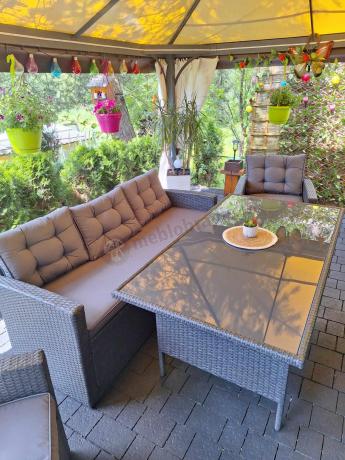 Duże meble ogrodowe technorattanowe na 8 osób