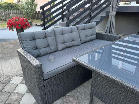 Duże meble ogrodowe technorattanowe na 8 osób