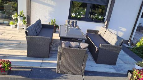 Duże meble ogrodowe technorattanowe na 8 osób