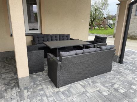 Duże meble ogrodowe technorattanowe na 8 osób